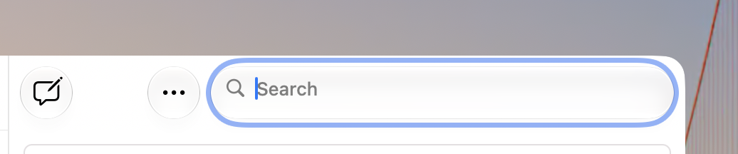 The search field of the Feedback Assistant app. The placeholder text and magnifying glass are closer to the top of the search field than the bottom.